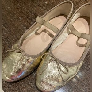 Loeffler Randall gold Leonie ballet flats
